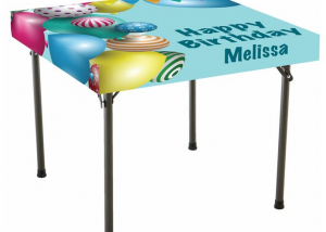 Birthday Party Table Cover with Custom Name