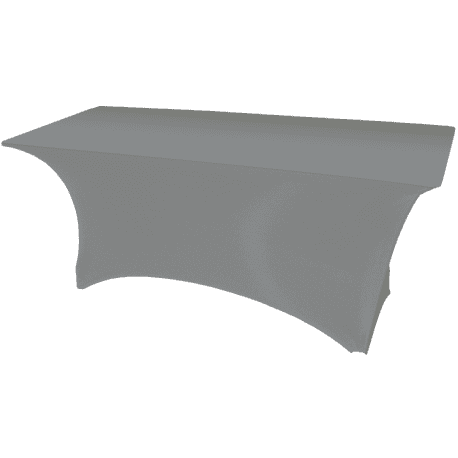 silver grey stretch fit table cover