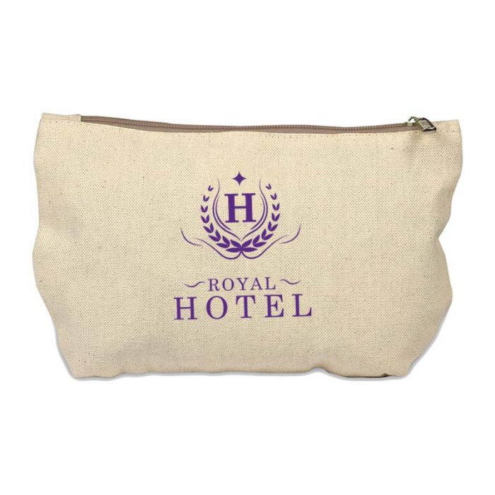 Zippered Canvas Bag with Printed Logo