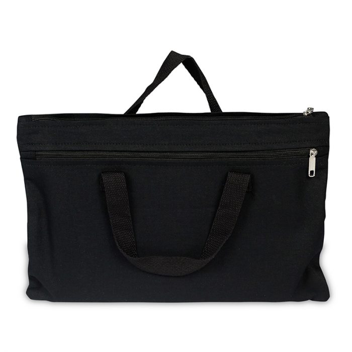 Zippered Bag with Carrying Handle in Black
