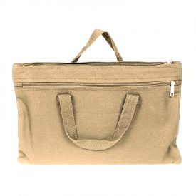 Zippered Bag with Carrying Handle in Natural Color