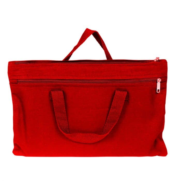 Zippered Bag with Carrying Handle in Red