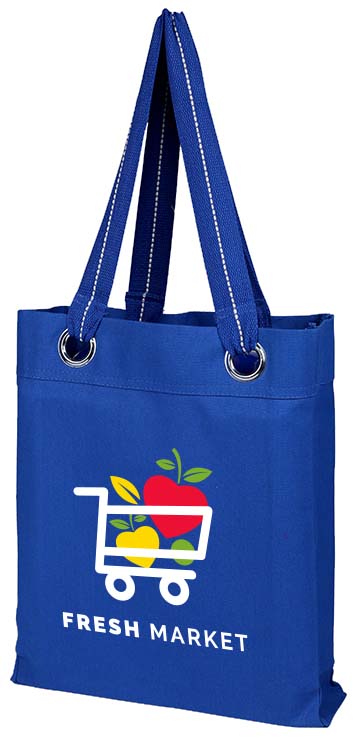 Heavy Gusseted Canvas Grocery Tote Bag with Printed Logo