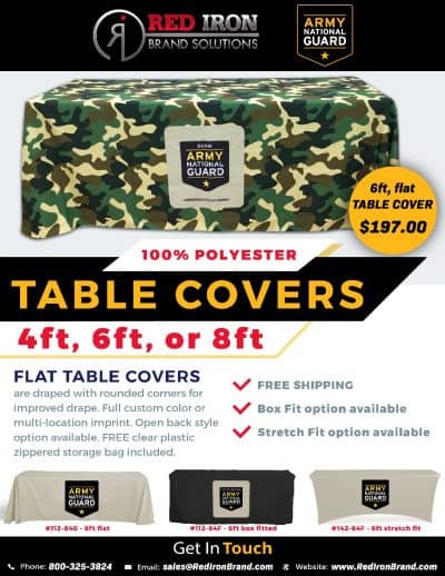Red Iron Brand National Guard Table Covers 2022